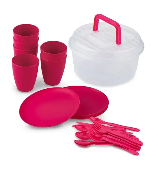 TADAR ZESTAW PIKNIKOWY 31 ELEMENTÓW DLA 6 OSÓB MIX KOLORÓW