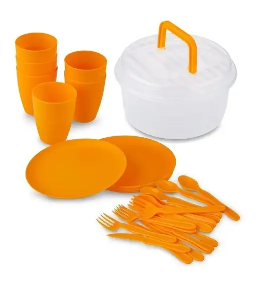 TADAR ZESTAW PIKNIKOWY 31 ELEMENTÓW DLA 6 OSÓB MIX KOLORÓW