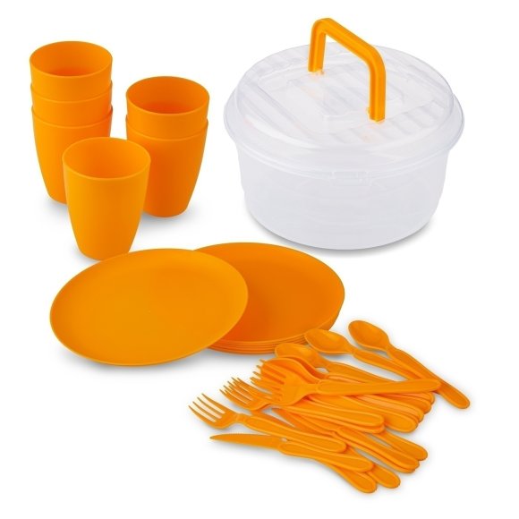 TADAR ZESTAW PIKNIKOWY 31 ELEMENTÓW DLA 6 OSÓB MIX KOLORÓW