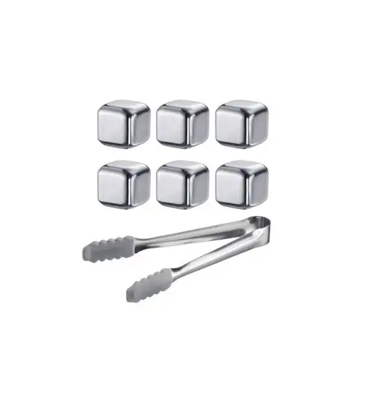 WESTMARK COSMO Kostki chłodzące do napojów drinków + szczypce 7 el / stal nierdzewna