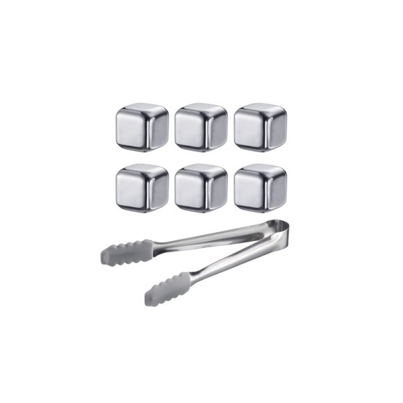 WESTMARK COSMO Kostki chłodzące do napojów drinków + szczypce 7 el / stal nierdzewna