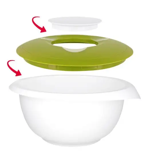 WESTMARK Miska do mieszania z dwuczęściową pokrywą, 3,5 l biało-zielona