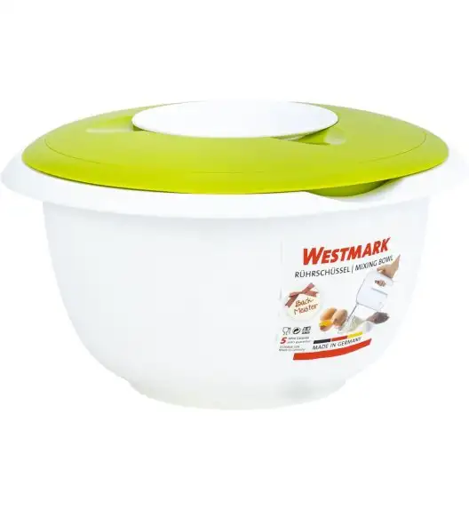 WESTMARK Miska do mieszania z dwuczęściową pokrywą, 3,5 l biało-zielona