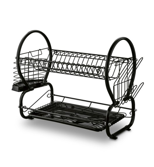 TADAR OMEGA Dwupoziomowa suszarka do naczyń 56,5x25x38 cm / czarna