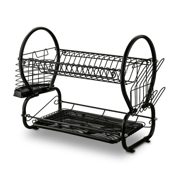 TADAR OMEGA Dwupoziomowa suszarka do naczyń 56,5x25x38 cm / czarna