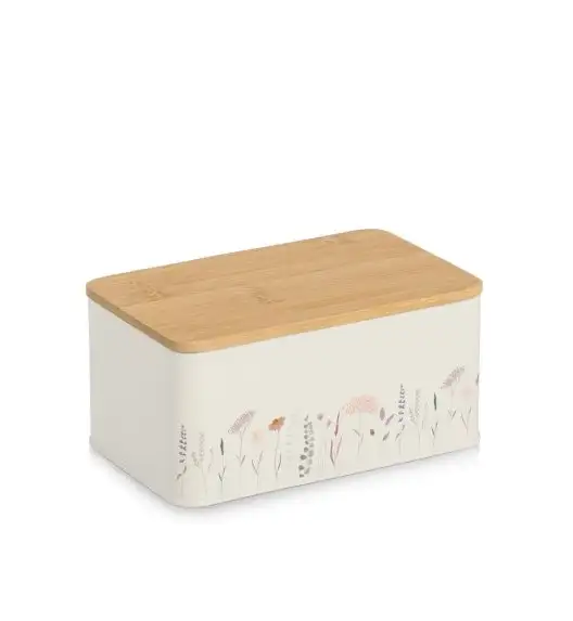 ZELLER FLOWERS Pojemnik z bambusową pokrywką 1650 ml metalowy