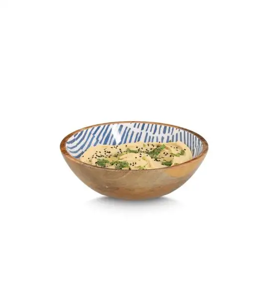 ZELLER Miska do serwowania drewno mango niebieska Ø20x6 cm