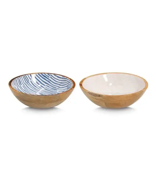 ZELLER Miska do serwowania drewno mango niebieska Ø20x6 cm