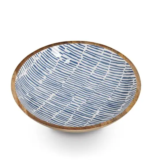 ZELLER Misa do serwowania drewno mango niebieska Ø30x6 cm