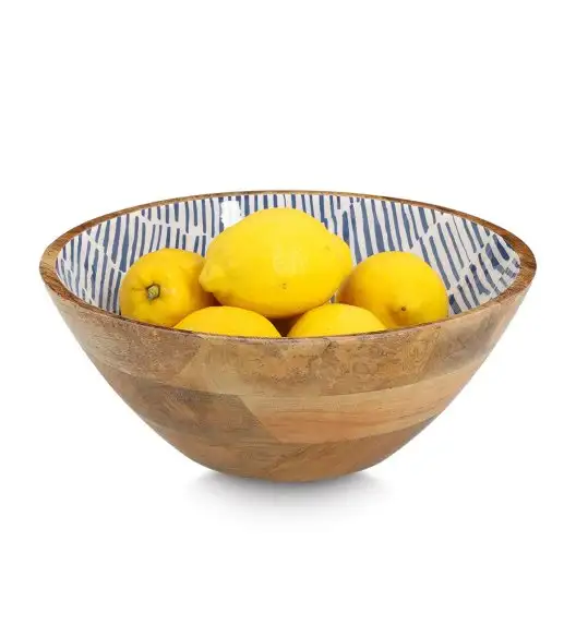 ZELLER Misa do serwowania drewno mango niebieska Ø30x12 cm