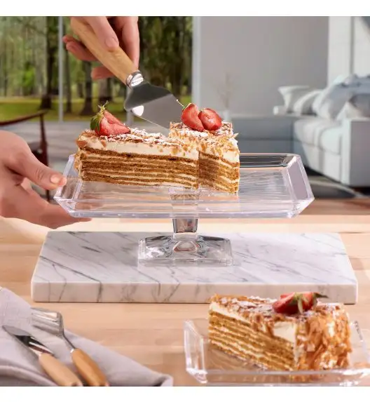 PASABAHCE MADLEN Patera na nóżce 27,6x16,5 cm / szkło