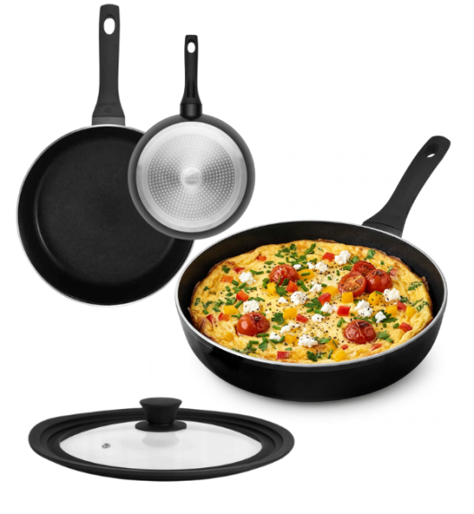 GERLACH HARMONY CLASSIC Patelnia 28 cm z pokrywką silikonową 24/26/28 cm / powłoka ceramiczna ILAG / 2 elementy
