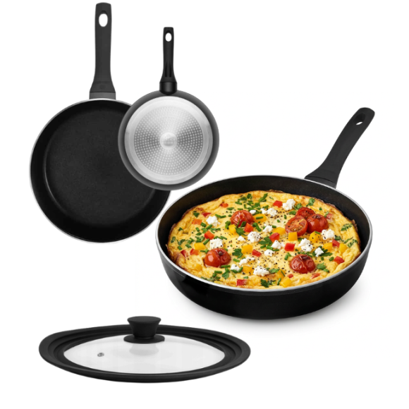 GERLACH HARMONY CLASSIC Patelnia 28 cm z pokrywką silikonową 24/26/28 cm / powłoka ceramiczna ILAG / 2 elementy