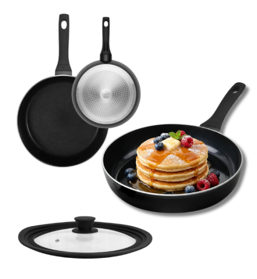 GERLACH HARMONY CLASSIC Patelnia 20 cm z pokrywką silikonową 18/20/22 cm / powłoka ceramiczna ILAG / 2 elementy