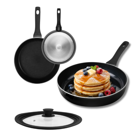 GERLACH HARMONY CLASSIC Patelnia 20 cm z pokrywką silikonową 18/20/22 cm / powłoka ceramiczna ILAG / 2 elementy