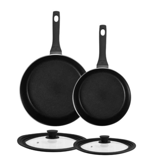 GERLACH HARMONY CLASSIC Zestaw patelni z powłoką ceramiczną ILAG 20, 28 cm z pokrywkami silikonowymi / 4 elementy