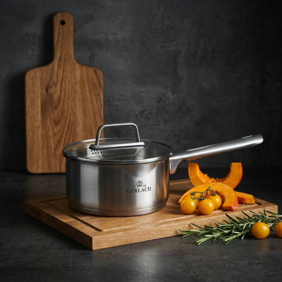 GERLACH AMBIENTE RONDEL 1,5 L Z POKRYWKĄ 16 cm / stal nierdzewna