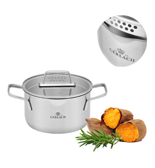 GERLACH AMBIENTE GARNEK 2,0 L Z POKRYWKĄ 18 cm / stal nierdzewna