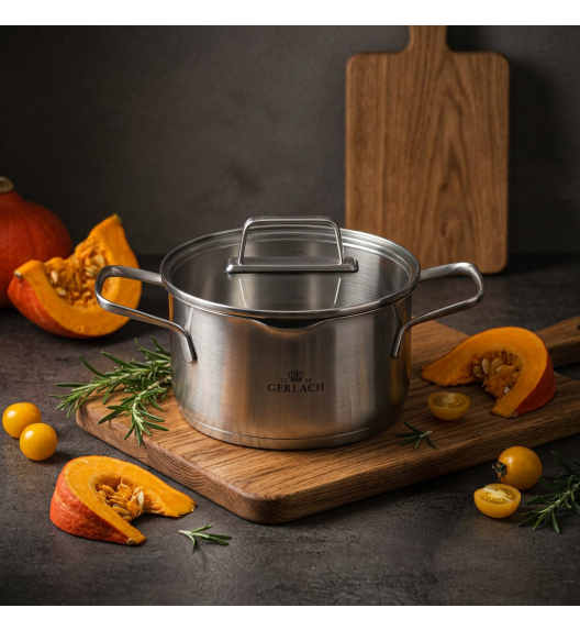 GERLACH AMBIENTE GARNEK 2,0 L Z POKRYWKĄ 18 cm / stal nierdzewna