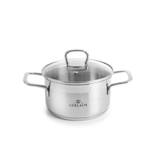 GERLACH BRAVA GARNEK 1,5 L Z POKRYWKĄ 16 cm / stal nierdzewna