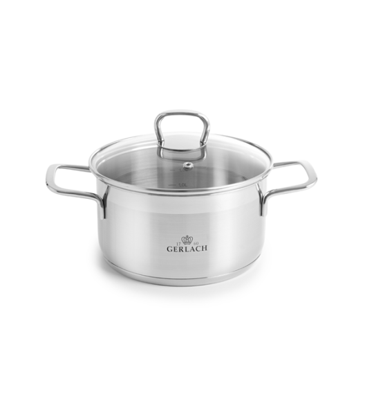 GERLACH BRAVA GARNEK 2,0 L Z POKRYWKĄ 18 cm / stal nierdzewna