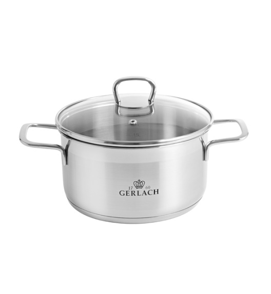 GERLACH BRAVA GARNEK 2,5 L Z POKRYWKĄ 20 cm / stal nierdzewna