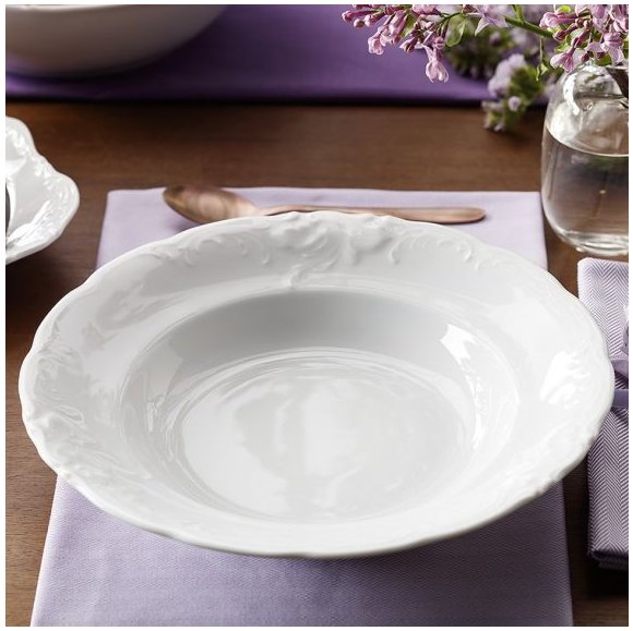CHODZIEŻ FRYDERYKA BIAŁA C001 Talerz głęboki 22,5 cm / porcelana
