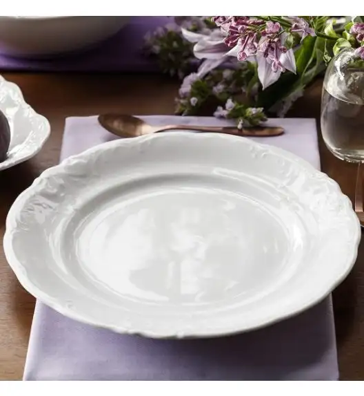 CHODZIEŻ FRYDERYKA BIAŁA C001 Talerz płytki 24 cm / porcelana