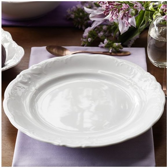 CHODZIEŻ FRYDERYKA BIAŁA C001 Talerz płytki 24 cm / porcelana