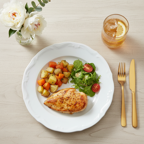 CHODZIEŻ MARIA TERESA C001 BIAŁA Talerz płytki 25 cm / porcelana