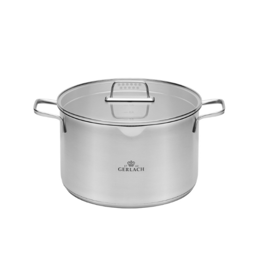 GERLACH AMBIENTE Komplet Garnki z pokrywkami 10 el + Garnki Ambiente 7 l i 10 l + Brytfanna Granitex / stal nierdzewna