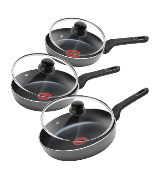 GERLACH AMBIENTE ThermoCoat KOMPLET PATELNIA 20, 24, 28 cm + pokrywki uniwersalne