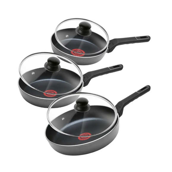 GERLACH AMBIENTE ThermoCoat KOMPLET PATELNIA 20, 24, 28 cm + pokrywki uniwersalne