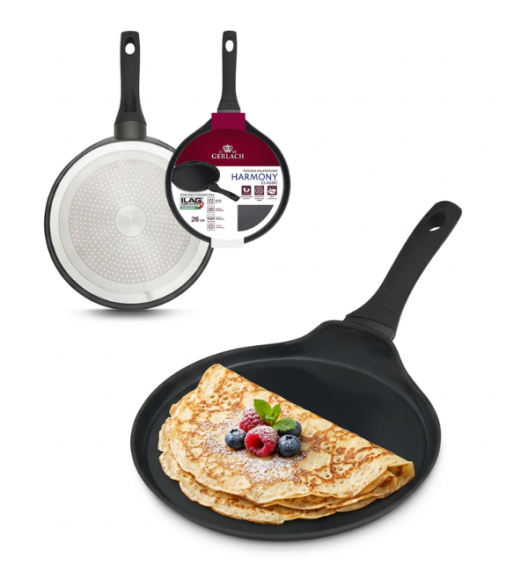 GERLACH AMBIENTE Komplet Garnki z pokrywkami 10 el + Patelnie Initial 20, 24, 28 cm  + patelnia naleśnikowa 26 cm + brytfanna / stal nierdzewna / indukcja