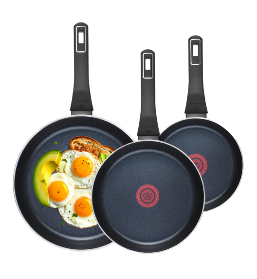 GERLACH AMBIENTE Komplet Garnki z pokrywkami 10 el + Patelnie Ambiente ThermoCoat 20, 24, 28 cm + pokrywki szklane / stal nierdzewna / indukcja