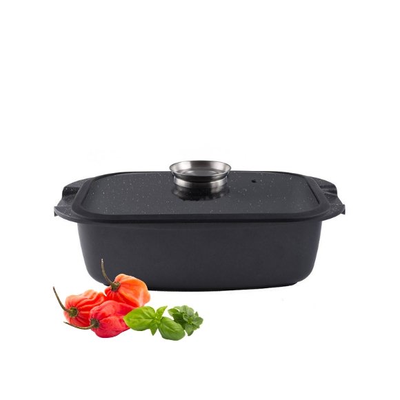 GERLACH AMBIENTE Komplet Garnki z pokrywkami 10 el + Patelnie Ambiente ThermoCoat 20, 24, 28 cm + patelnia naleśnikowa 26 cm + Brytfanna / stal nierdzewna / indukcja