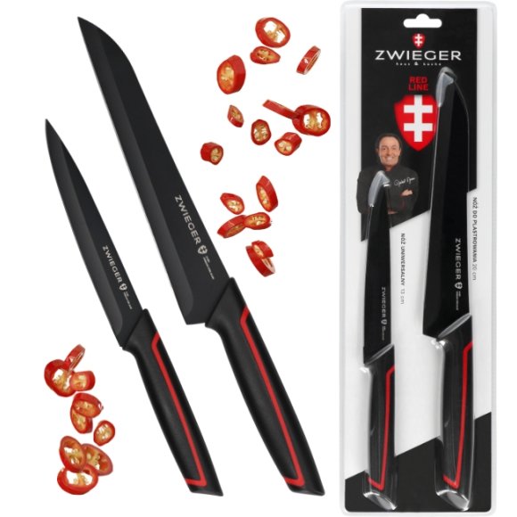 ZWIEGER RED LINE Zestaw noży 2 el / nóż do plastrowania + nóż uniwersalny