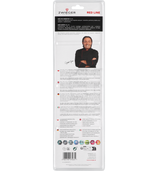 ZWIEGER RED LINE Zestaw noży 2 el / nóż szefa kuchni + nóż do warzyw i owoców