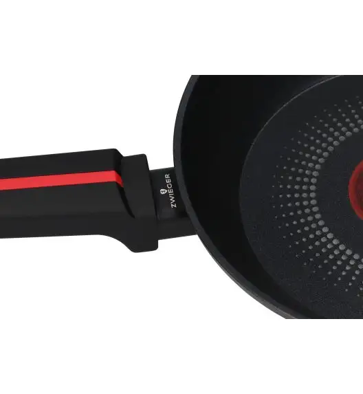 ZWIEGER RED LINE Patelnia 24 cm + Pokrywka szklana TADAR / powłoka TitanEX