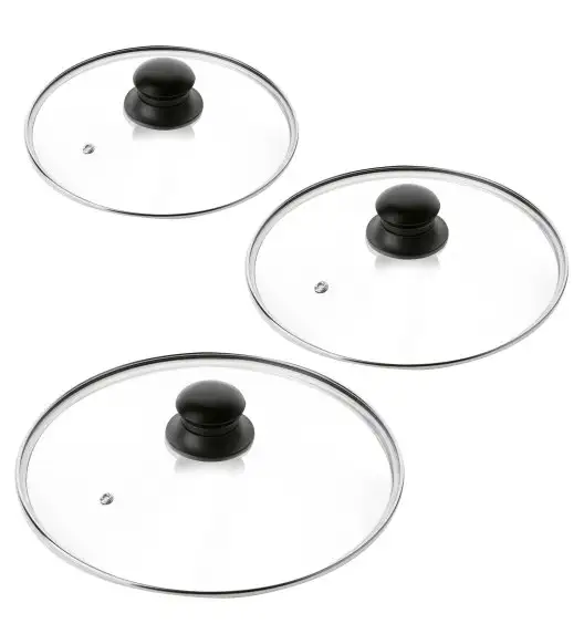 ZWIEGER RED LINE Komplet patelni 20, 24, 28 cm + Pokrywki szklane TADAR / powłoka TitanEX