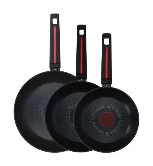 ZWIEGER RED LINE Komplet patelni 20, 24, 28 cm + Pokrywki silikonowe TADAR / powłoka TitanEX