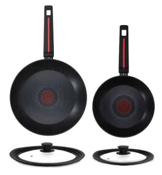 ZWIEGER RED LINE Komplet patelni 20, 28 cm + Pokrywki silikonowe TADAR / powłoka TitanEX