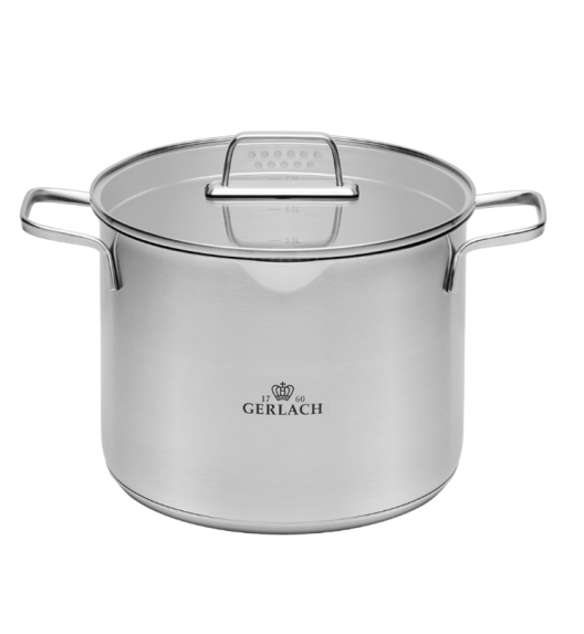 GERLACH BRAVA Komplet Garnki z pokrywkami 8 el + garnek 7 l + 10 l Gerlach Ambiente
