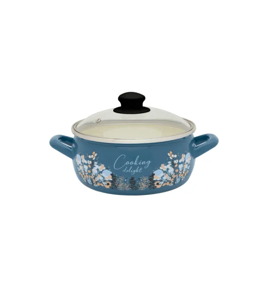 METALAC COOKING DELIGHT Garnek niski 2,9 l ze szklaną pokrywką 20 cm / emalia
