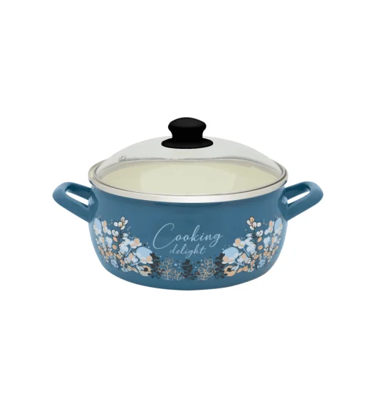 METALAC COOKING DELIGHT Garnek niski 5 l ze szklaną pokrywką 24 cm / emalia
