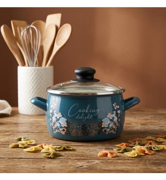 METALAC COOKING DELIGHT Garnek 2,2 l ze szklaną pokrywką 16 cm / emalia