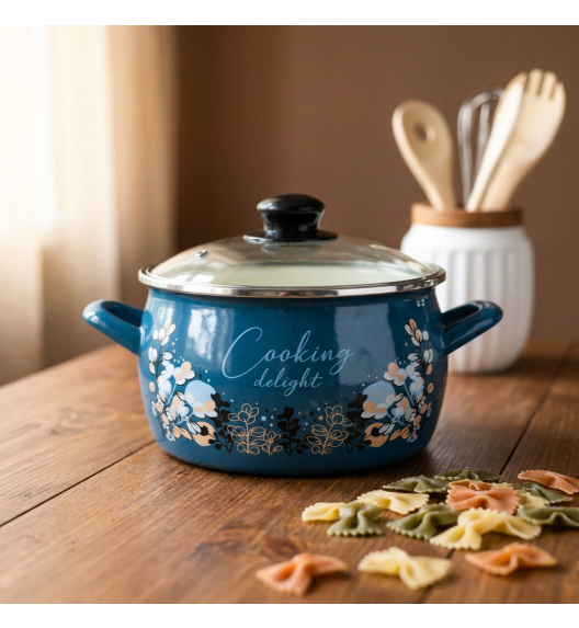 METALAC COOKING DELIGHT Garnek 7,5 l ze szklaną pokrywką 24 cm / emalia