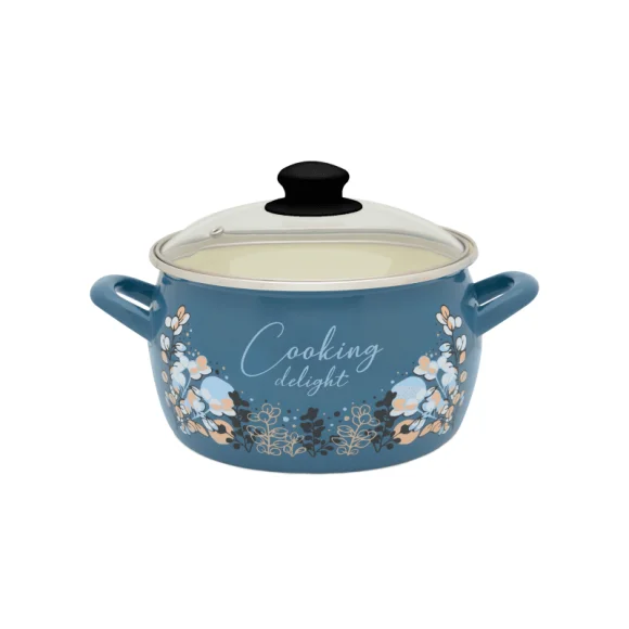 METALAC COOKING DELIGHT Garnek 7,5 l ze szklaną pokrywką 24 cm / emalia
