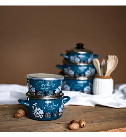 METALAC COOKING DELIGHT Pojemnik 1,7 l z plastikową pokrywką 16 cm / emalia