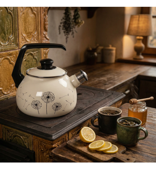 METALAC Czajnik z gwizdkiem 2.5 l emaliowany / dmuchawce